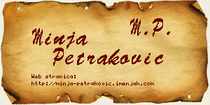 Minja Petraković vizit kartica